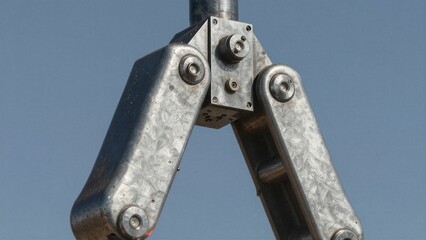 Fototapeta premium A close up look at heavy metal joints against the sky