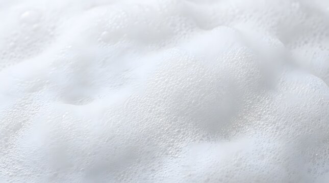 Close-up of white foam texture with soft bubbles