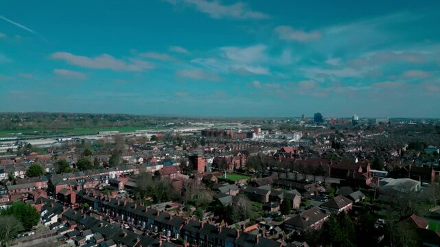 Low over Houses Reading West Aerial shot