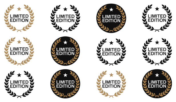 Limited Edition Collection: elegant collection of limited edition labels. Product emblem, premium stamp, badge design, brand promotion, special offering, retail design.