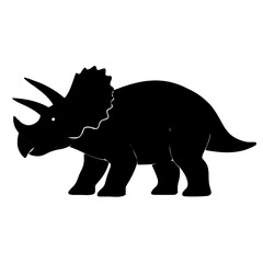 Fototapeta premium Triceratops Silhouette – Flat Vector Plotter Cut File