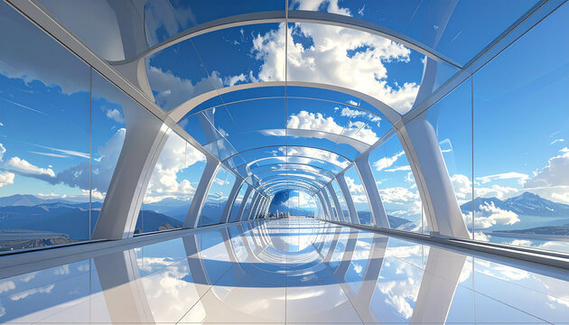 Modern futuristic skywalk