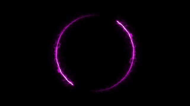 Neon energy ring animation, glowing circular effect, purple electric circle, sci fi energy portal, futuristic neon ring motion, abstract glowing circle, cinematic energy loop, alpha channel ring overl