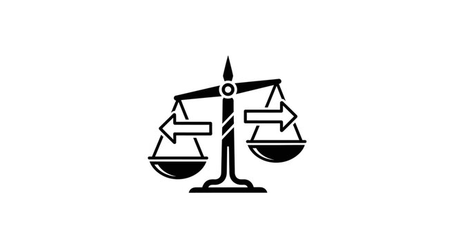 Scales of justice balance icon symbol.