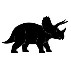 Fototapeta premium Triceratops Silhouette – Flat Vector Plotter Cut File
