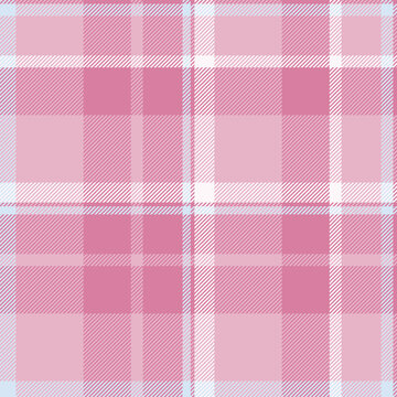 Pyjamas vector texture fabric, wide seamless plaid textile. List background pattern tartan check in light and pink colors.