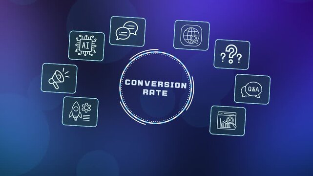 Sales Conversion Rate Optimization Concept with Customer Journey Funnel and Performance Metrics.