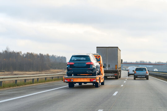 Car breakdown assistance service on a sunny day