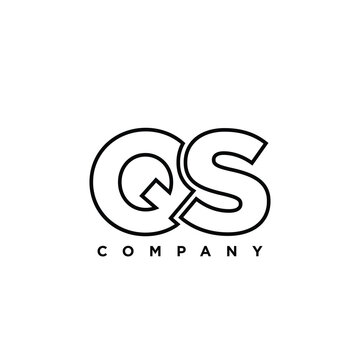 Letter Q and S, QS logo design template. Minimal monogram initial based logotype.