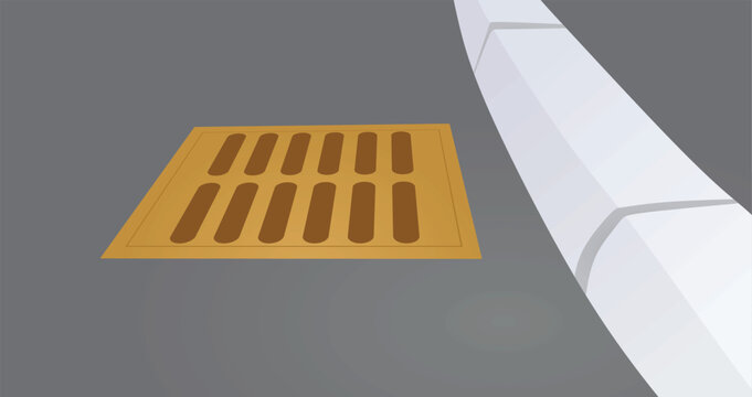 Street pavement drain. vector illustration