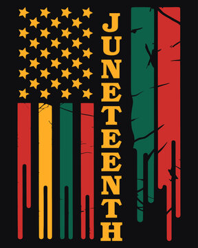 Juneteenth freedom flag vector