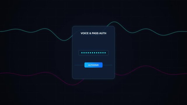Digital Interface Showing Voice and Passcode Authentication Process