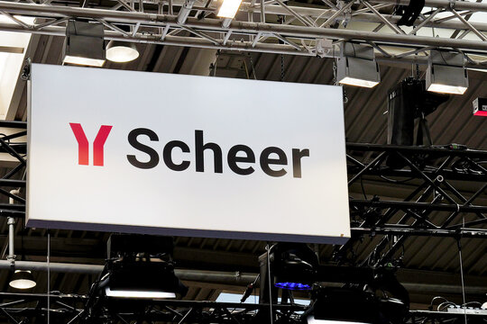 Hannover, Germany - April 22, 2026: Scheer IDS in Hanover - Scheer is a software company that developed, marketed, and supported Business Process Management (BPM) software