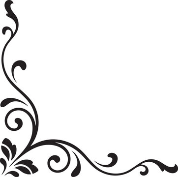 ornament corner swirl leaf flourish vector frame embellishment