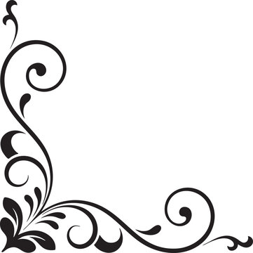 ornament corner flourish vector black corner frame element