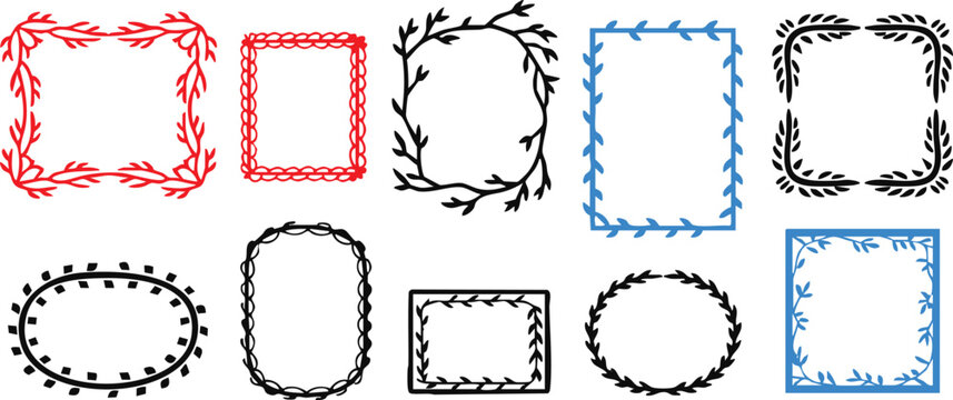 frame collection of decorative border designs vector pack