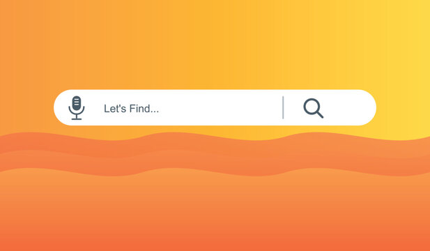 Search bar interface illustration. Minimal digital browsing concept. Modern web navigation design element. Clean vector ui template.