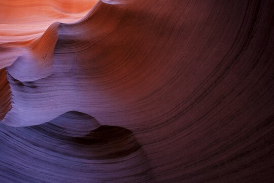 Colourful sandstone formations, Lower Antelope Canyon, Slot Canyon, Page, Arizona, USA