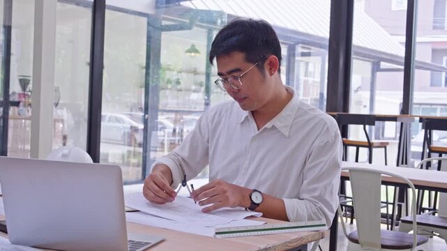 Student engaged in study session at modern  focused environment creative learning concept
