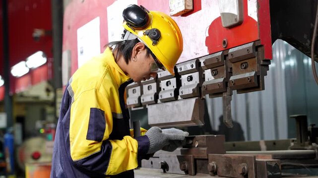 Manufacturing process action factory setting industrial equipment workshop environment close-up view precision engineering