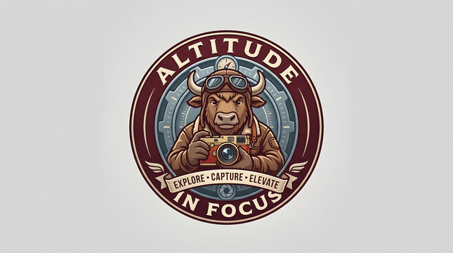 Vintage Aviator Bear Badge Logo with Retro Adventure Emblem Design