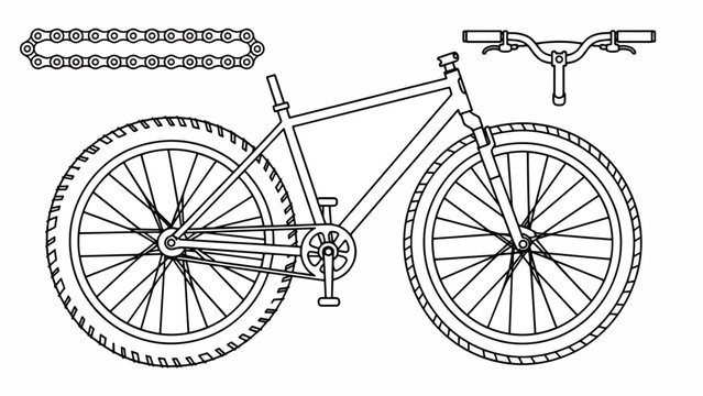 Detailed drawing of a bicycle.