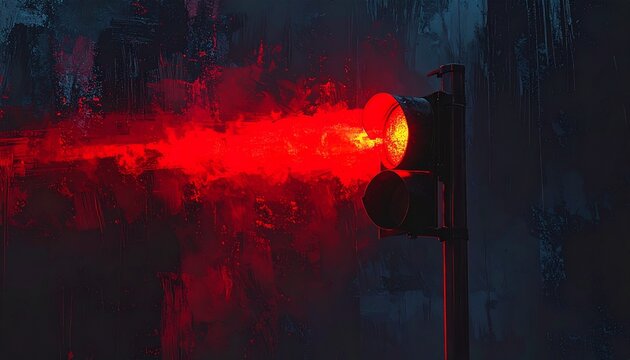 Red Light Bleeding into Darkness with Cinematic Atmospheric Background
