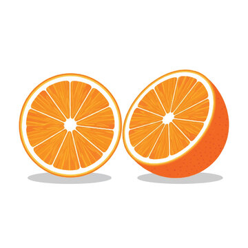 Orange Slices Cut Fresh Fruit Halves.