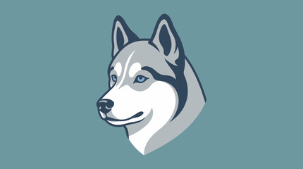 An elegant illustration featuring the head of a Siberian Husky, showcasing its beauty, intelligence, and distinctive features characteristic of this beloved canine breed. © free