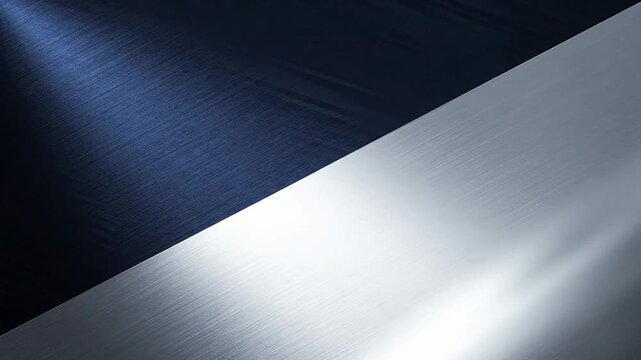 Metallic surface with contrasting light reflections on divided dark and light areas