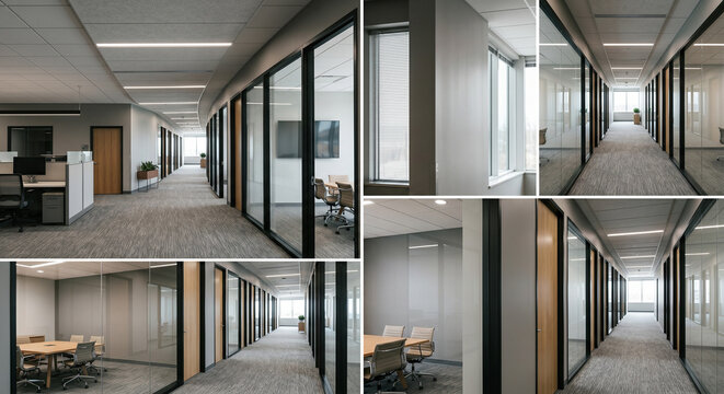 Modern office corridor architectural interior design
