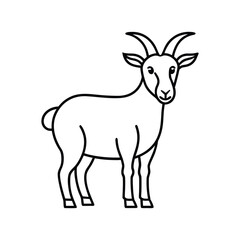 Fototapeta premium Goat line drawing livestock festive vector illustration