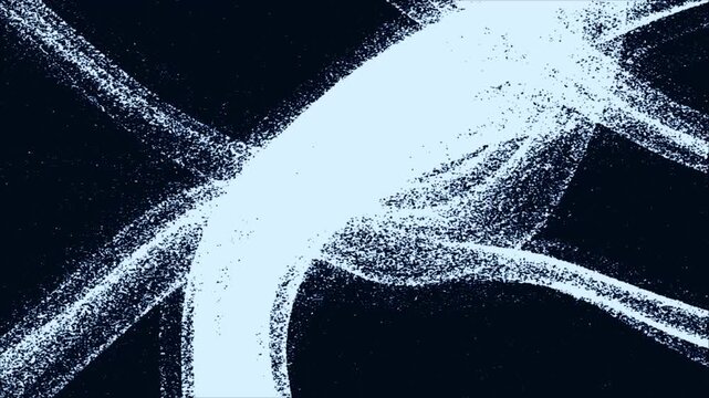 Abstract Glowing Light Trails Flowing Particle Lines Textured Grainy Stipple Effect Fluid Motion Cinematic Loop Background for Creative Presentation