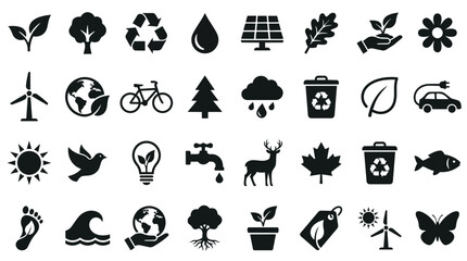 Obraz premium Ecology environment icons collection for green energy branding and marketing