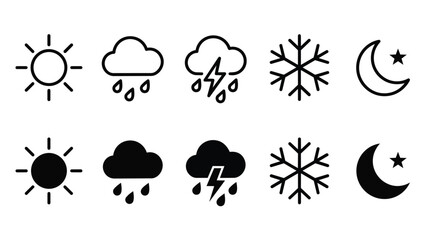 Obraz premium Weather icon set for mobile forecast applications and advertising