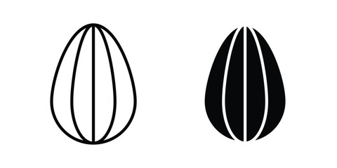 Fototapeta premium Almond icon vector design concept in black color