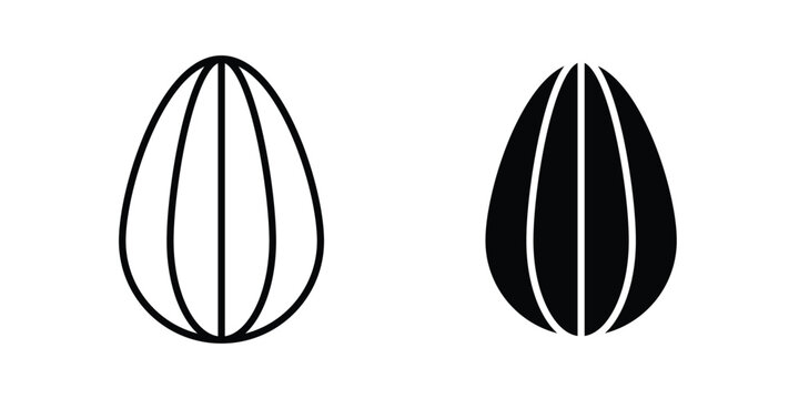 Almond icon vector design concept in black color