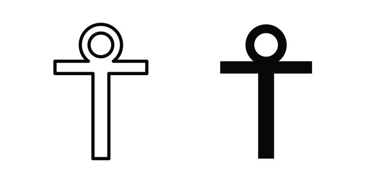 Ankh icon vector design concept in black color