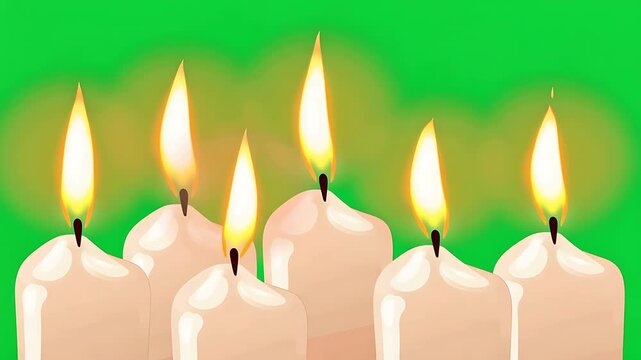 Glowing Candles Cartoon Illustration