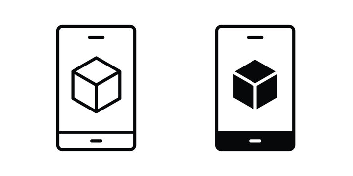 Ar apps icon vector design concept in black color