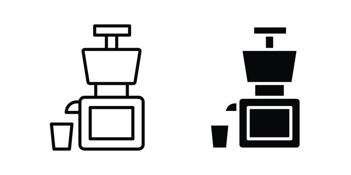 Cold pressed juicer icon vector design concept in black color