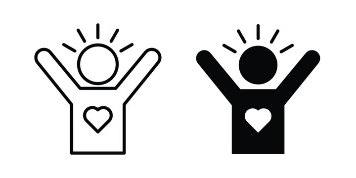 Confident icon vector design concept in black color