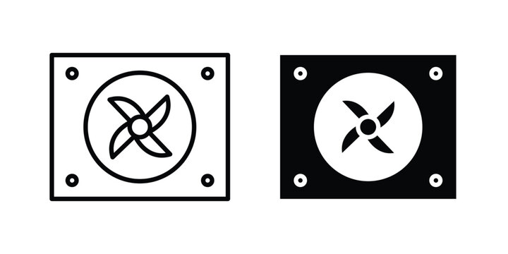 Cooling fan icon vector design concept in black color