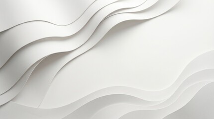 Obraz premium Abstract 3D white paper cut waves background with copy space