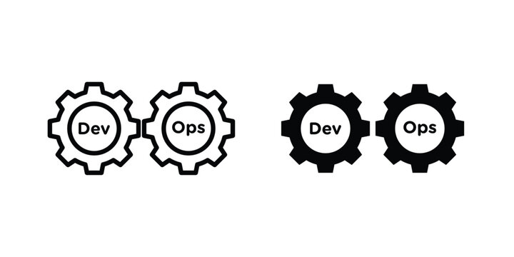 Devops icon vector design concept in black color