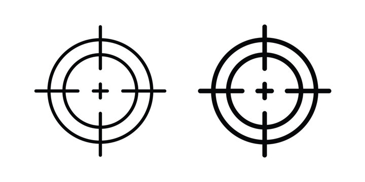 Gun target icon vector design concept in black color