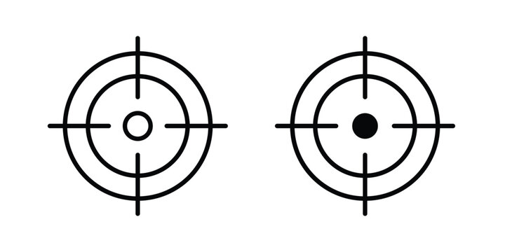 Gun target icon vector design concept in black color