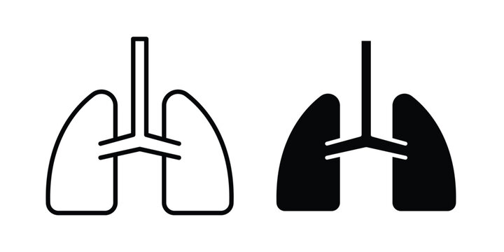 Lungs icon vector design concept in black color