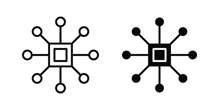 Multichannel icon vector design concept in black color