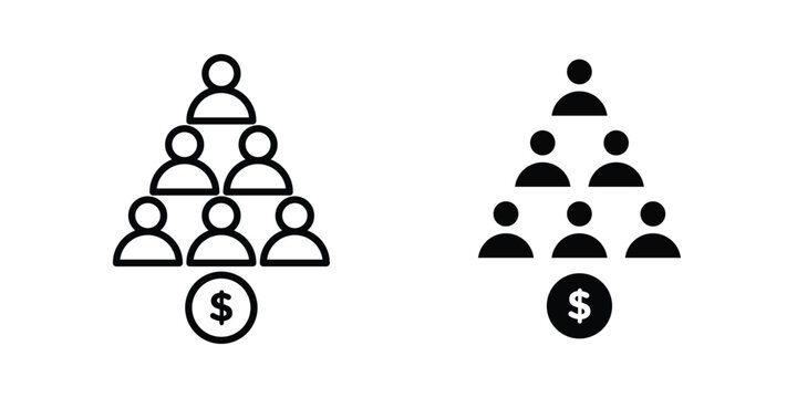 Ponzi scheme icon vector design concept in black color